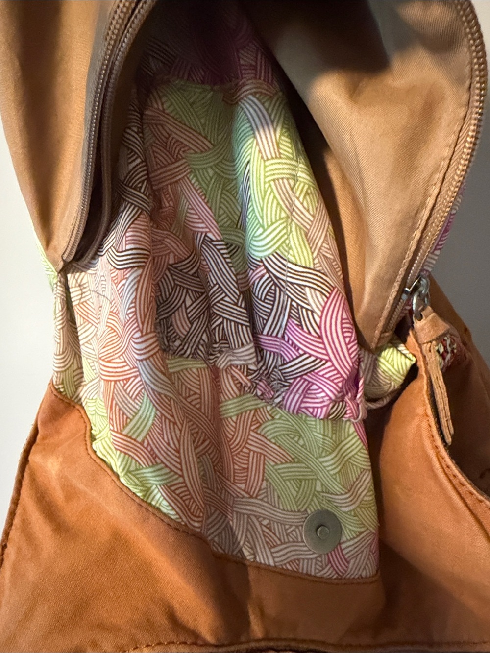 The Sak Indio Leather Embroidered Boho Hobo Shoulder Bag Cognac EUC - Picture 3 of 6